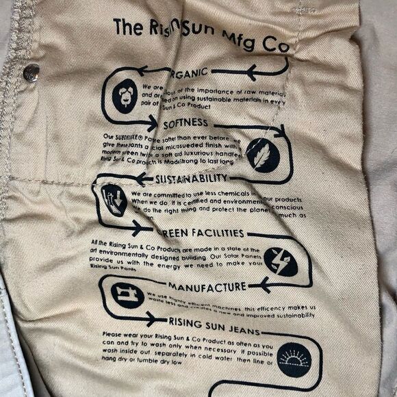 The Rising Sun Mfg Co Slim Fit Jeans in Cream Men’s 38 - Picture 7 of 12